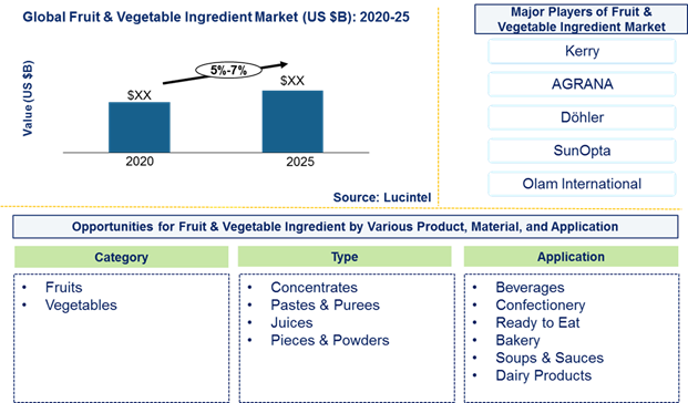 Fruit & vegetable ingredient market is expected to grow at a CAGR of 5%-7% by 2025 - An exclusive market research report by Lucintel 
