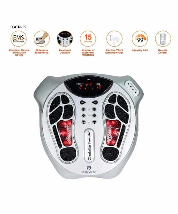 PureMate Foot Circulation Massager help Improves Blood Circulation and Relieves Aches and Pains
