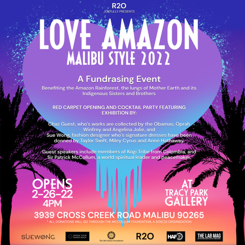 World-Renowned Artist Chaz Guest and Fashion Icon Sue Wong Team Up To Raise money and awareness for "Love Amazon: Malibu Style" Fundraising Event. 