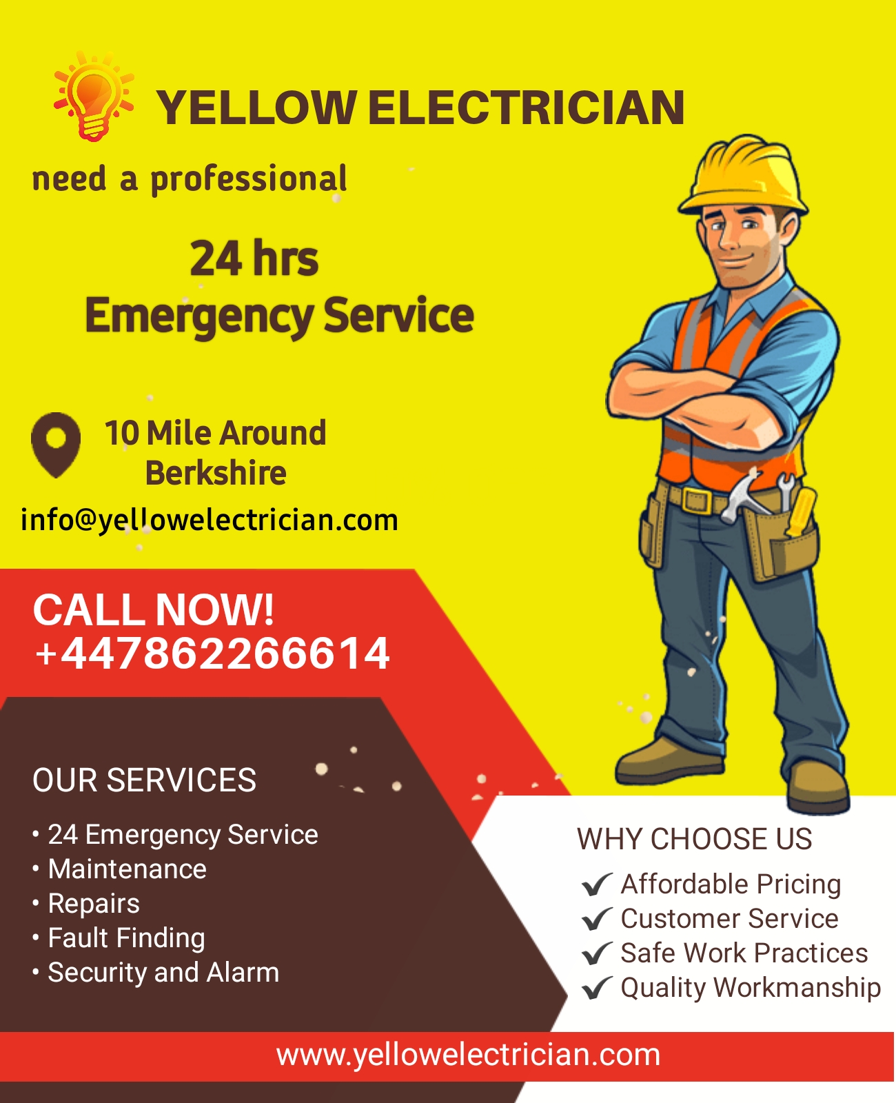 Yellow Electrician Launches Its 24 hr emergency Service In Berkshire UK