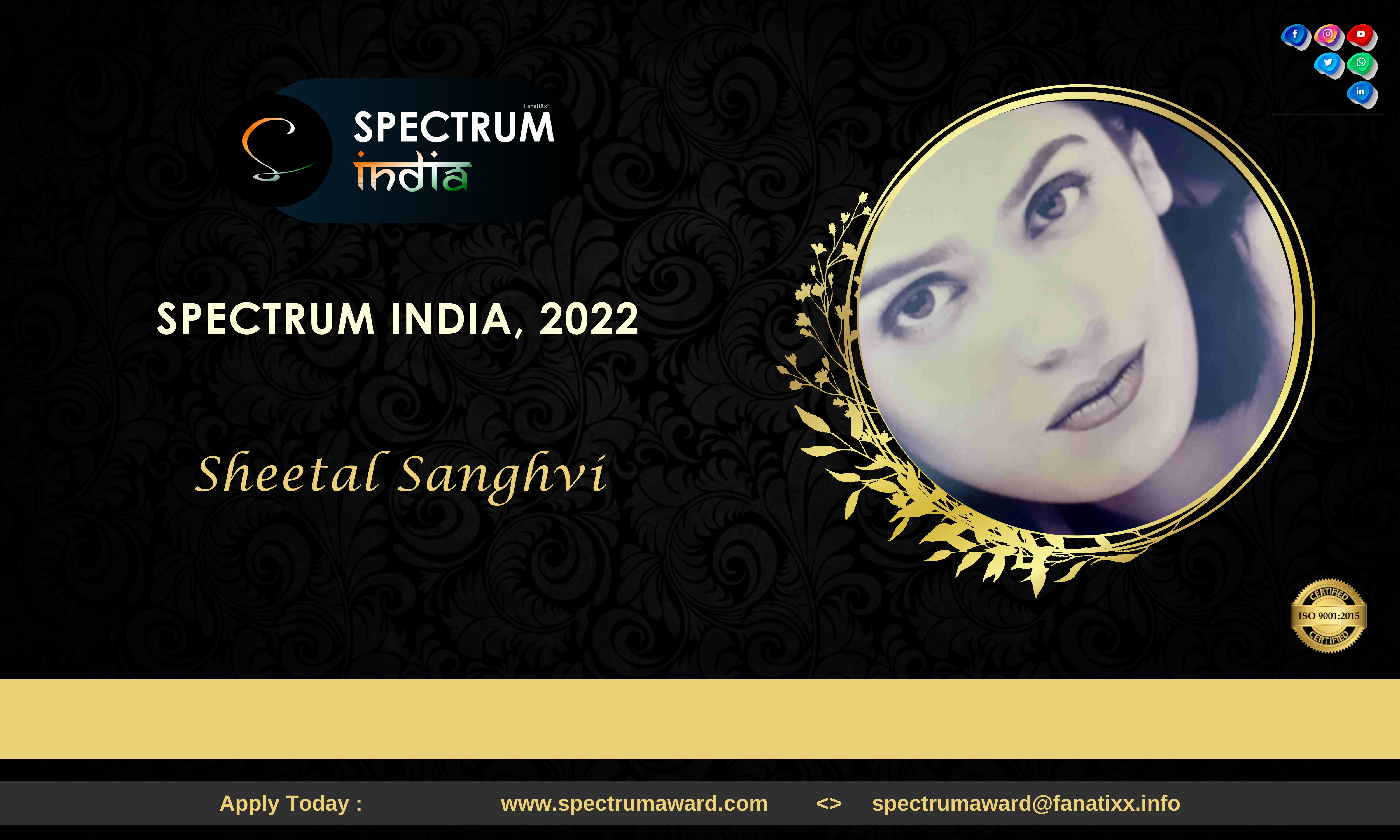 Inspiring and Go getter - Sheetal Sanghvi Writer and Lawyer | Spectrum India, 2022.
