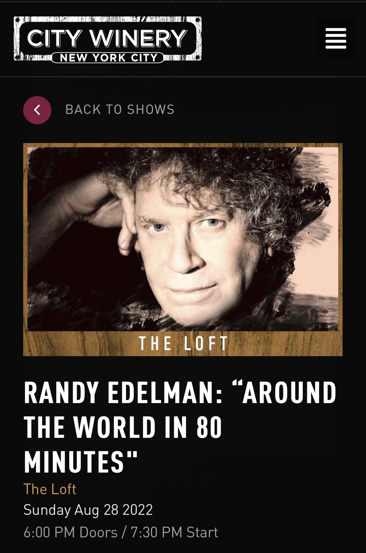 Composer Randy Edelman Premiers @ The City Winery @ The Loft August 28, 2022 