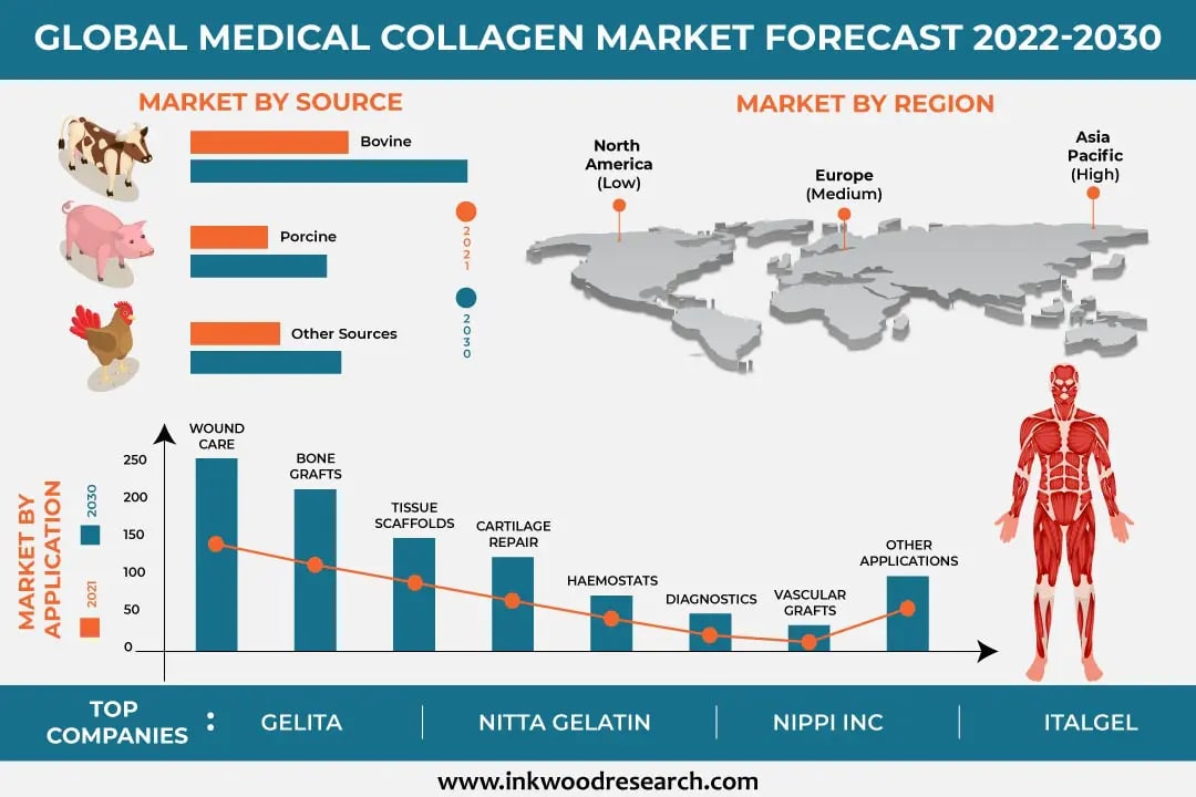 Cosmetics and Healthcare Sectors lucrative to Global Medical Collagen Market Growth