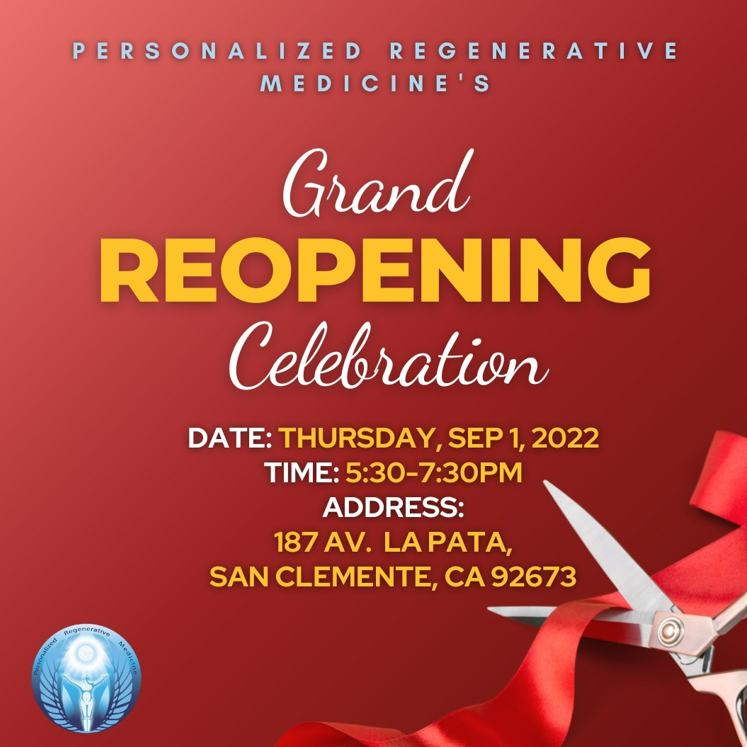 Personalized Regenerative Medicine Celebrates the Grand Reopening of their San Clemente Location
