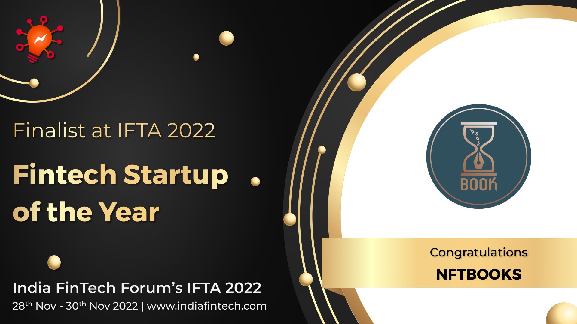NFTBOOKS advanced to the final round of India FinTech Award 2022's FinTech Startup of the Year competition