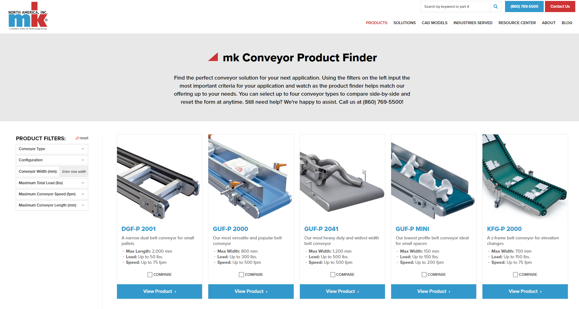 mk North America Releases New Conveyor Product Finder Online Tool
