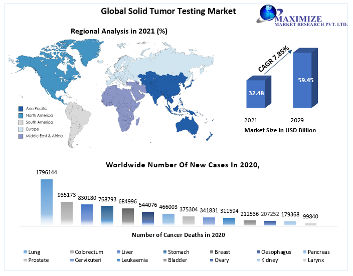 Solid Tumor Testing Market worth USD 59.45 Billion by 2029 Market Dynamics, Trends, Technological Advancements, Competitive Landscape, and Regional Outlook