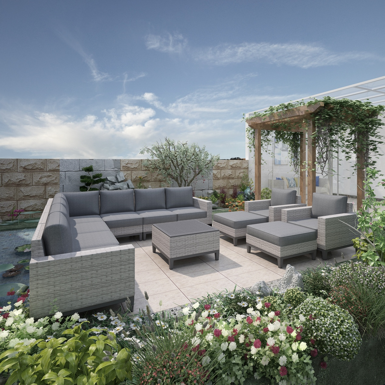 Baeryon Introduces Pre-assembled Outdoor Sectionals with Multiple Seating.