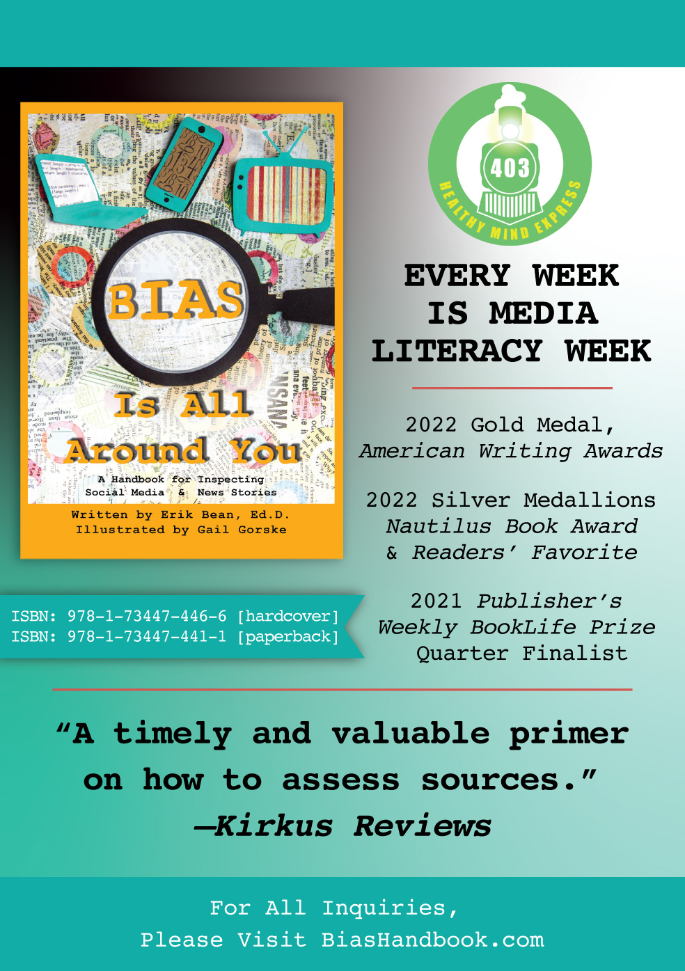 Bias Is All Around You Book Offers a Practical Approach to Advancing Information Literacy Before, During, and After National News Literacy Week: Jan. 23-27, 2023