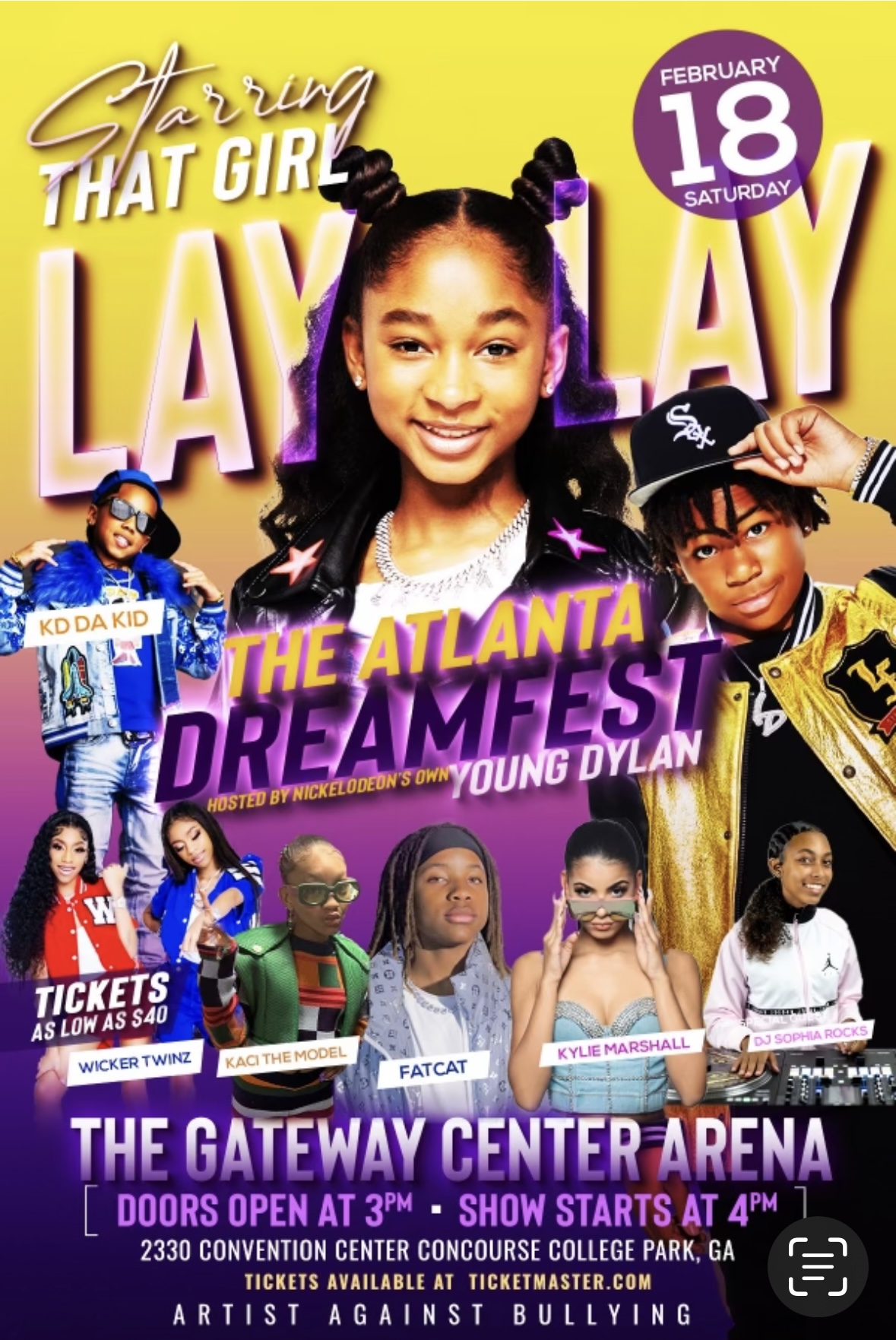 The Atlanta DreamFest Artists Against Bullying Concert To Take Place Saturday, February 18th, 2023 At The Gateway Center Arena, College Park, GA 