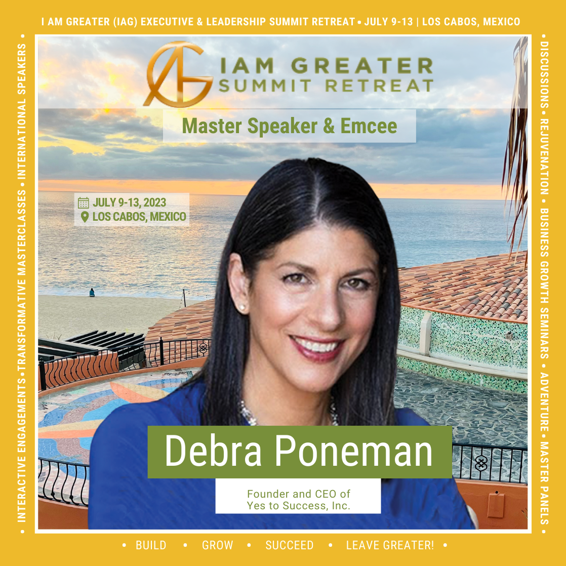 Debra Poneman to Host and Speak at I Am Greater Summit Retreat