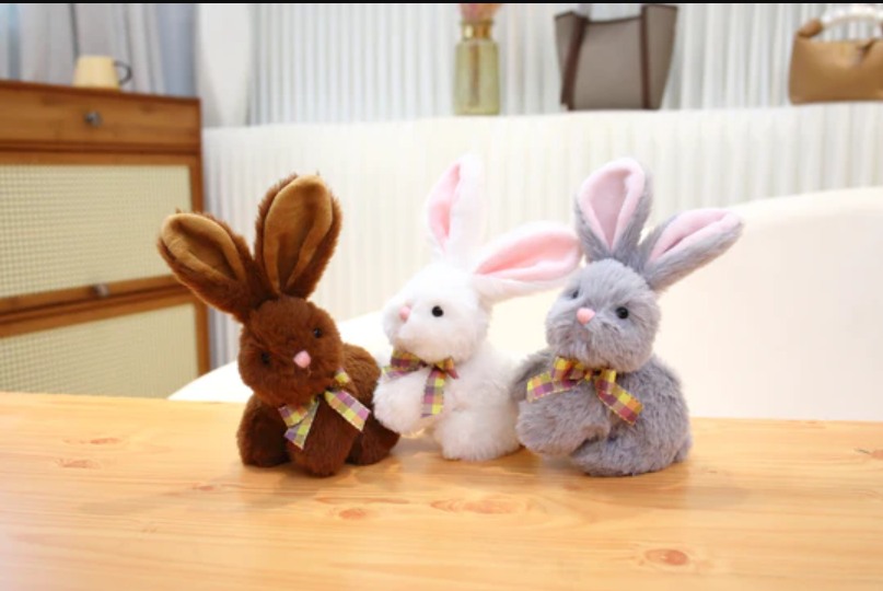 Plushland's Easter Rabbit Holding Carrot Stuffed Animals make great Easter basket stuffers