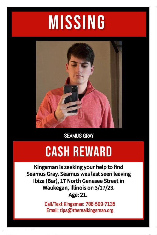 Kingsman needs the public's help to locate Seamus Gray