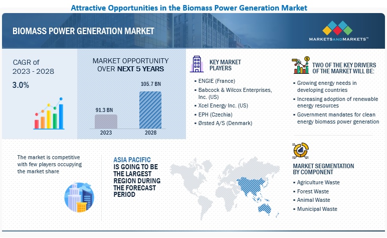 Biomass Power Generation Market Size to Reach $105.7 billion, at a 3.0% CAGR by 2028