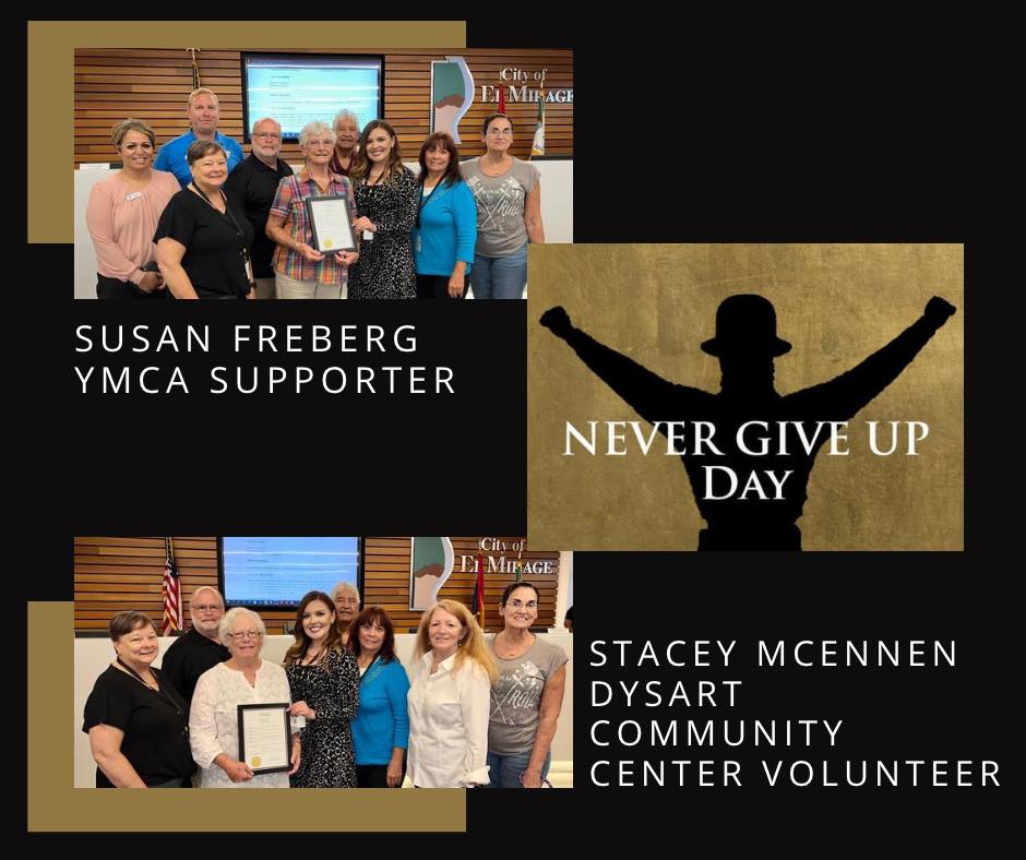 Never Give Up Day (Aug. 18) - City Mayors present an award to those who have demonstrated a great act of determination
