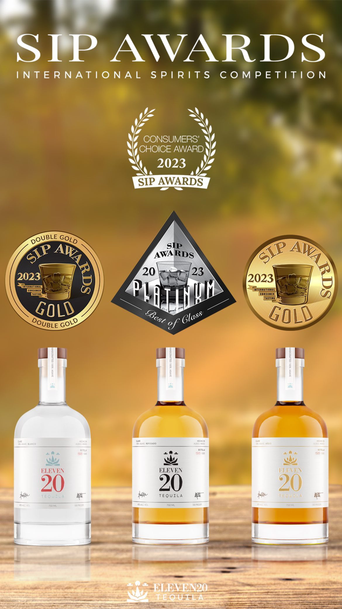 Eleven20 Tequila Wins Three Categories in the Prestigious SIP Awards