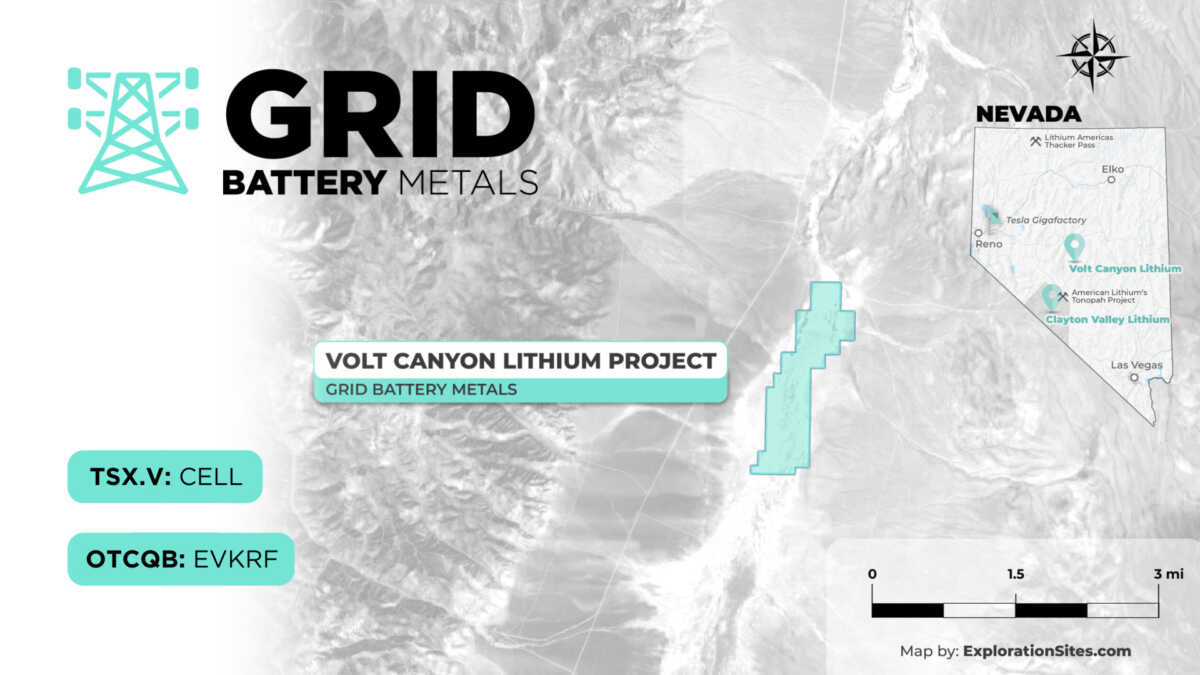 Grid Battery Metals' 100% Owned Lithium and Nickel Mining Assets in Nevada and Canada Expose An Appreciable Valuation Disconnect ($EVKRF)
