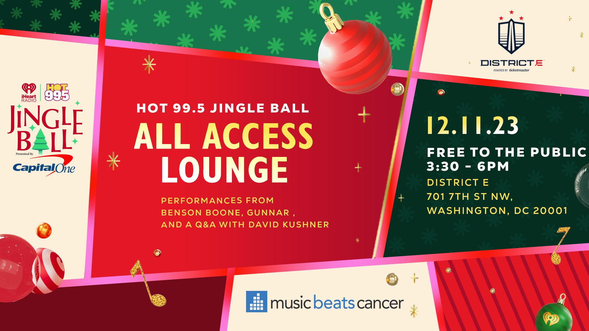 Music Beats Cancer Partners with iHeartRadio for 2023 HOT 99.5 Jingle Ball, Elevates Experience for Third Year Partnership with iHeartRadio