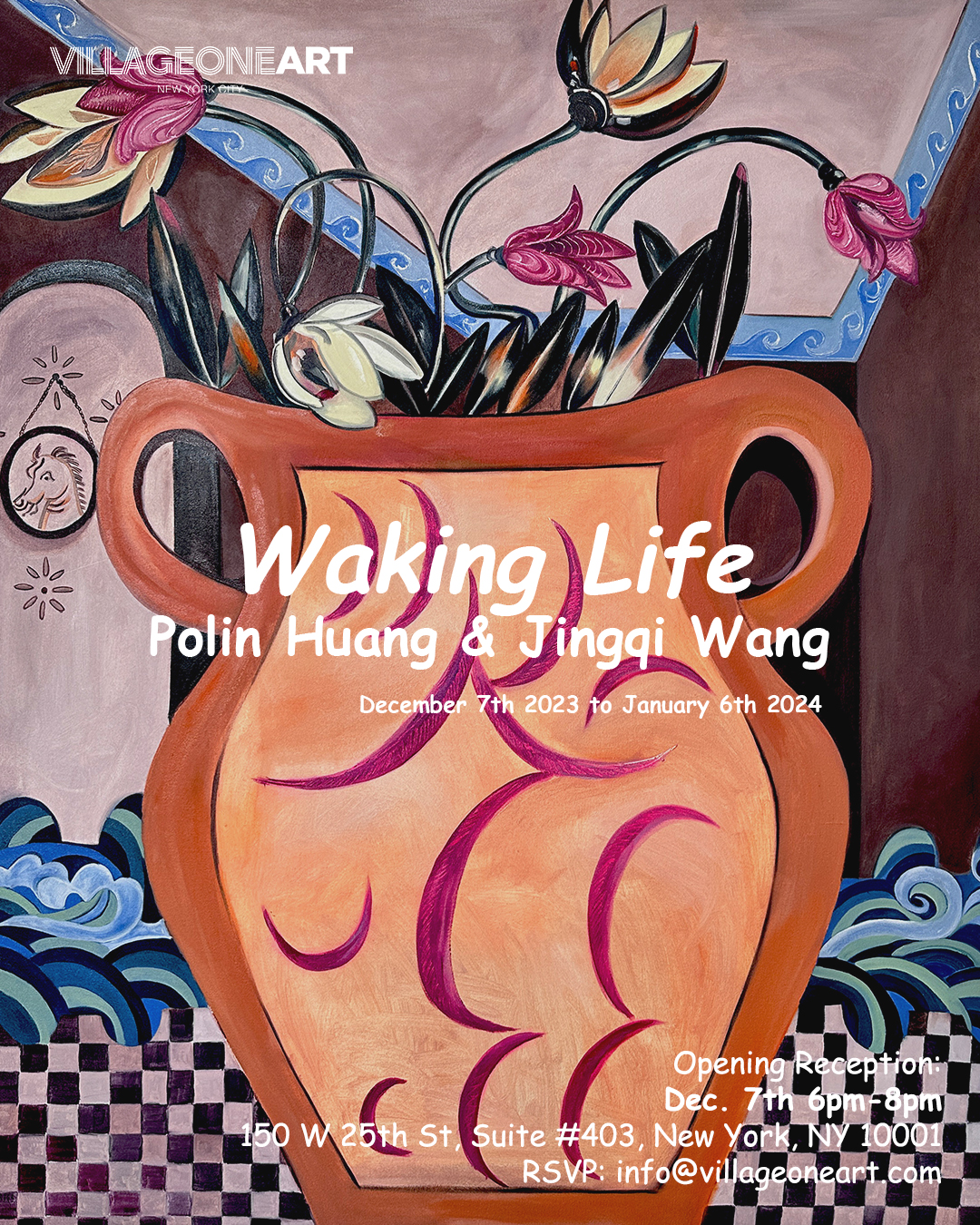 "Polin Huang & Jingqi Wang: Waking Life" at VillageOneArt