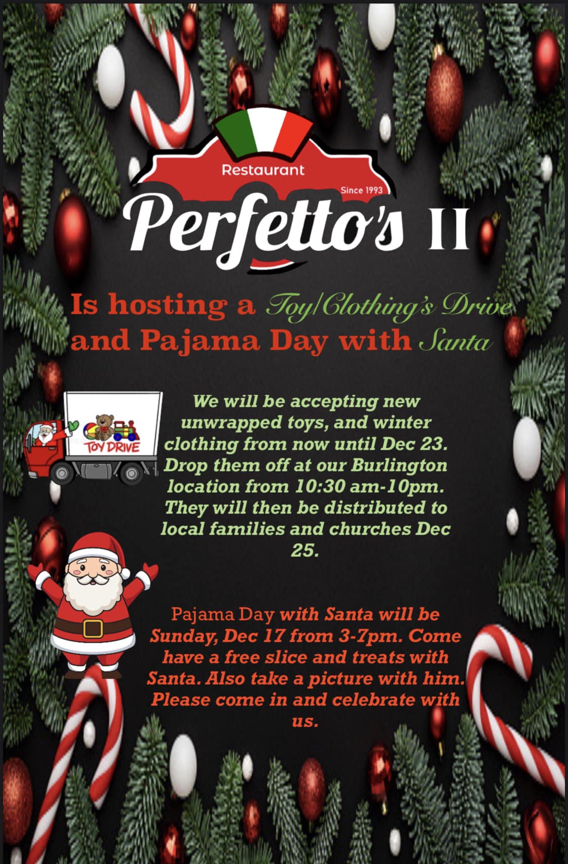 Make a Difference: Donate Toys & Clothing at Perfetto's II