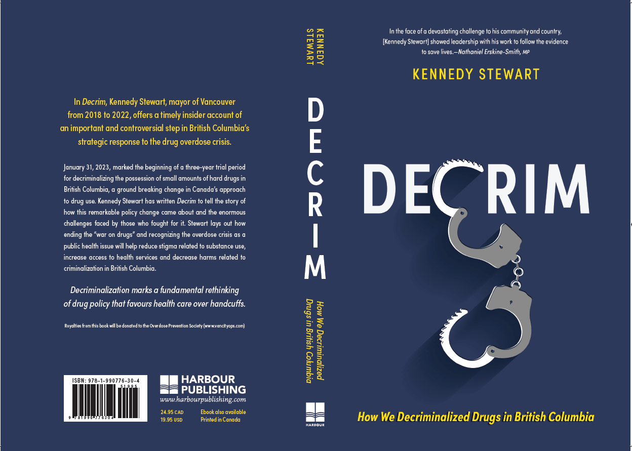 Former Vancouver Mayor Kennedy Stewart publishes new book about decriminalizing drugs in British Columbia