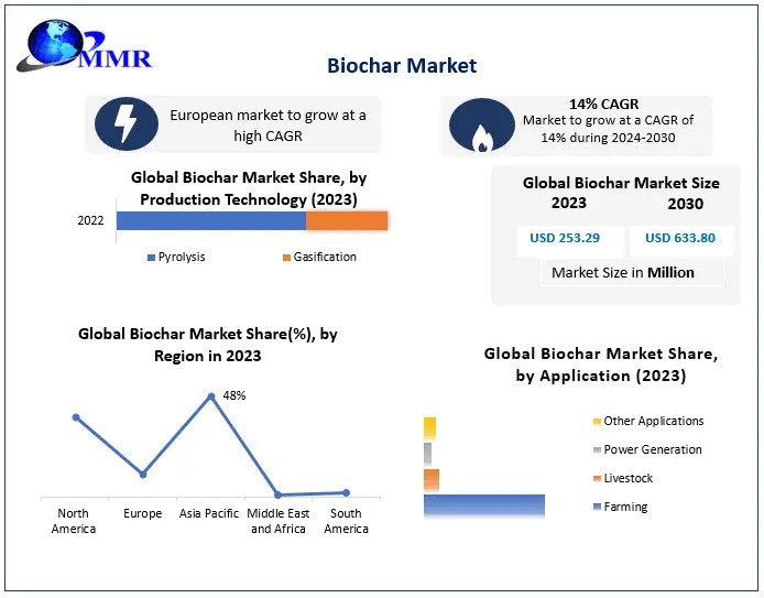 Biochar Market size to reach USD 253.29 Million by 2030 at a significant CAGR of 14 percent Predicted by Maximize Market Research
