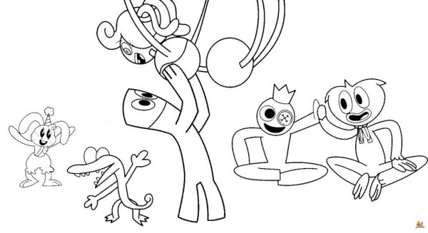 Coloring Pages to Learn About the Rainbow Friends