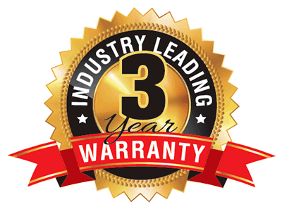 Industry Leading 3 Year Warranty