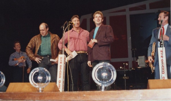Randall Franks welcomes In the Heat of the Night stars David Hart and Alan Autry in a special Grand Ole Opry appearance with Jim & Jesse McReynolds. (Randall Franks Media : Donna Tracy)