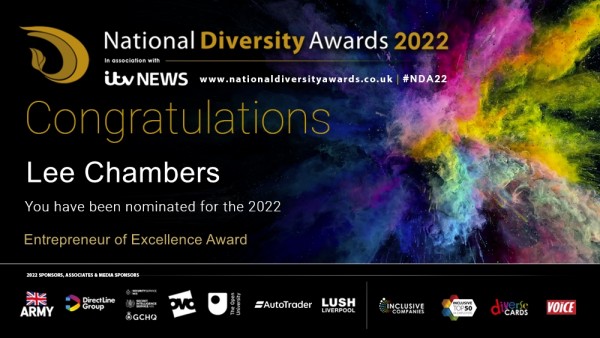 Lee Chambers - Entrepreneur of Excellence - National Diversity Awards